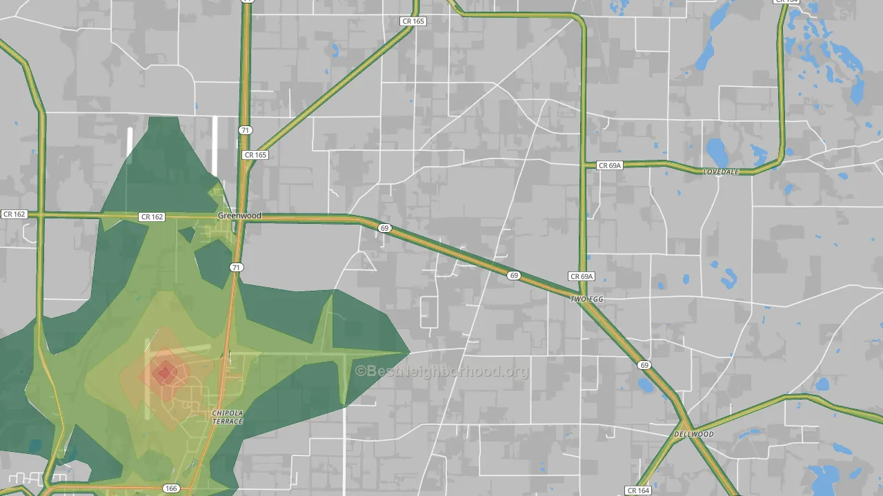 32443, FL Map of Noise Levels in 32443