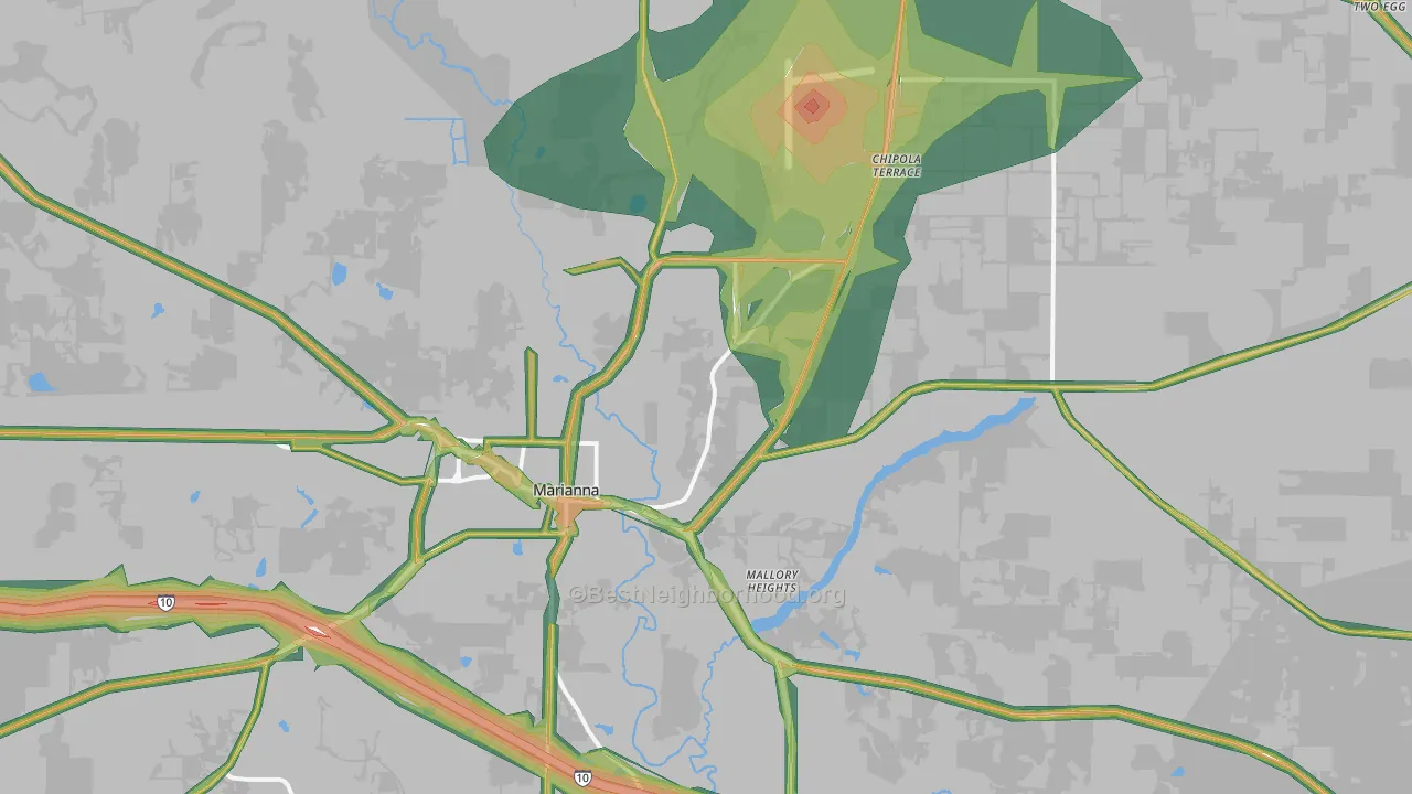 32446, FL Map of Noise Levels in 32446