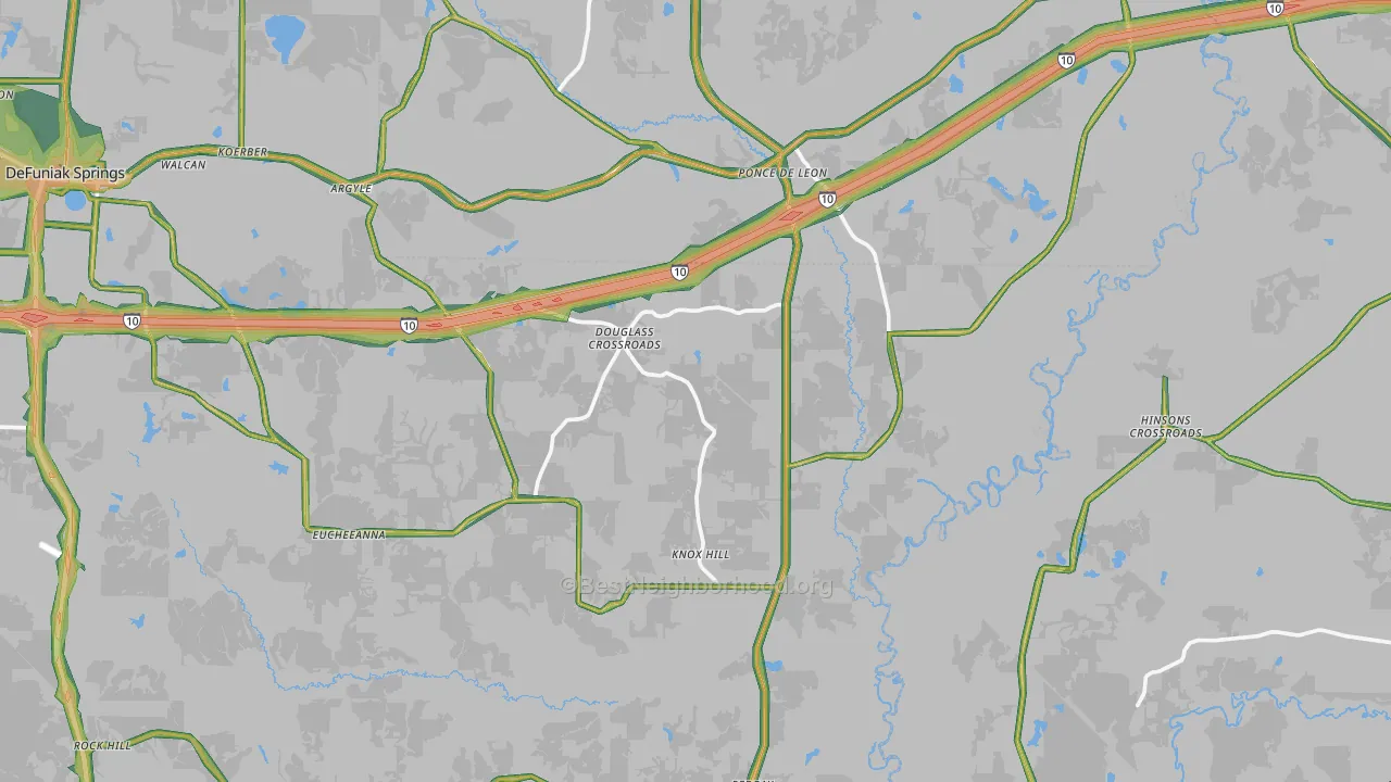 32455, FL Map of Noise Levels in 32455
