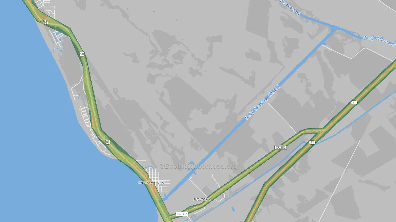 32457, FL Map of Noise Levels in 32457