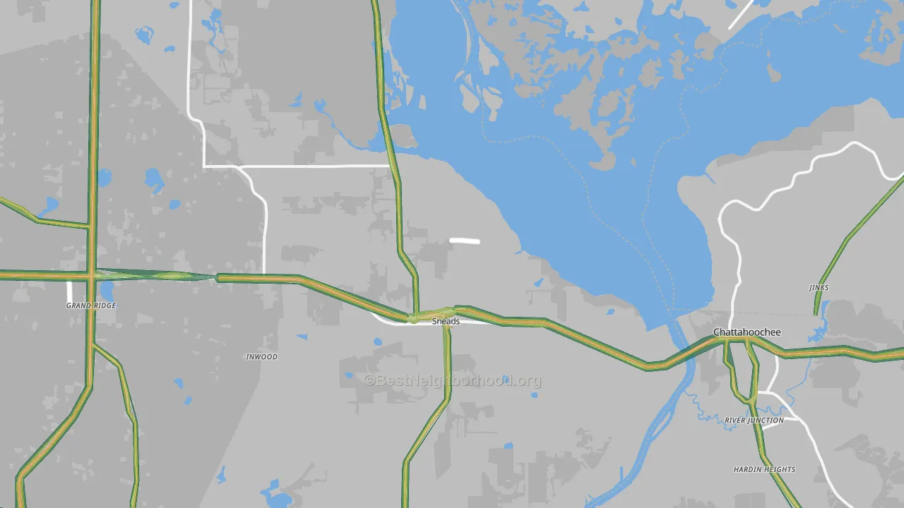 32460, FL Map of Noise Levels in 32460