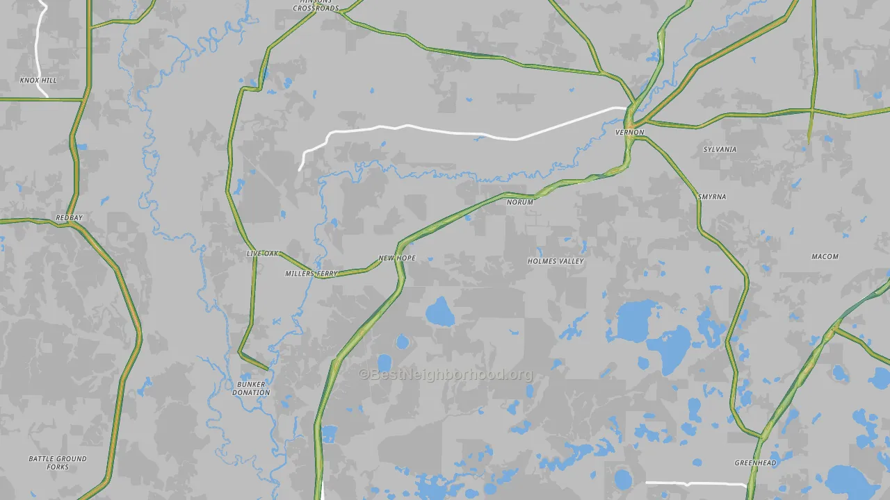 32462, FL Map of Noise Levels in 32462