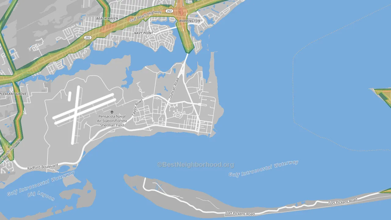 32508, FL Map of Noise Levels in 32508