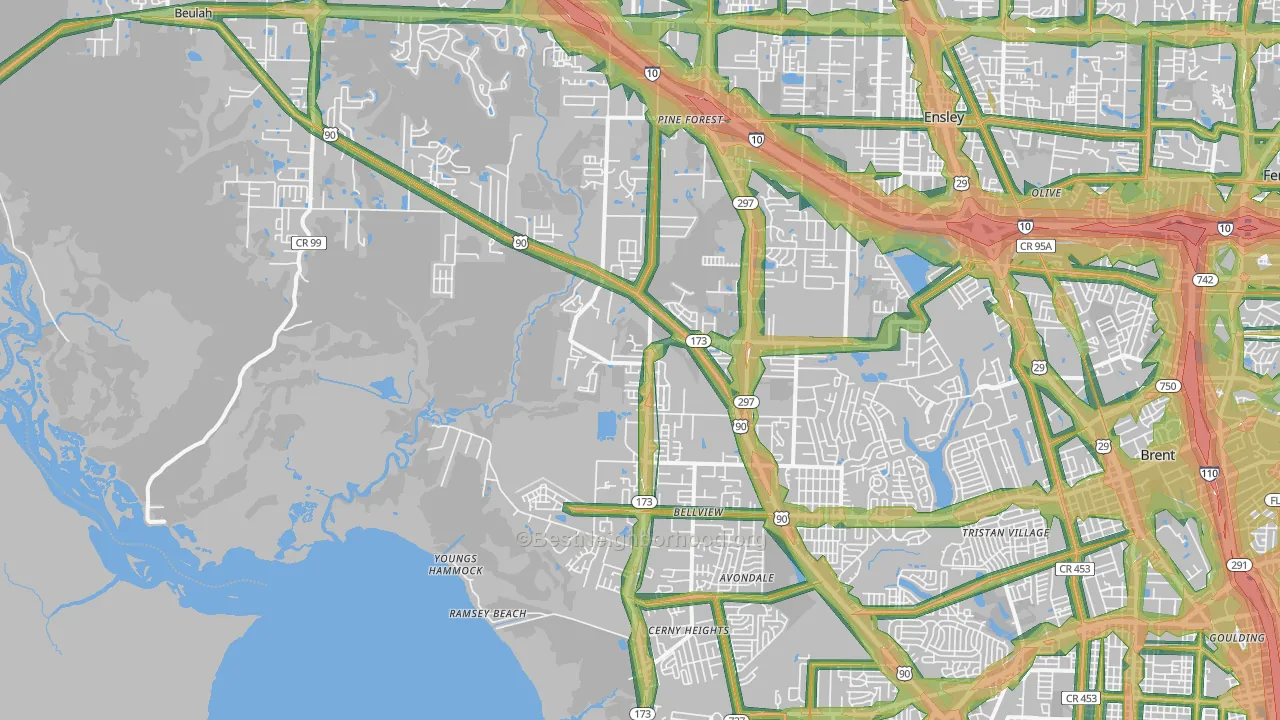 32526, FL Map of Noise Levels in 32526