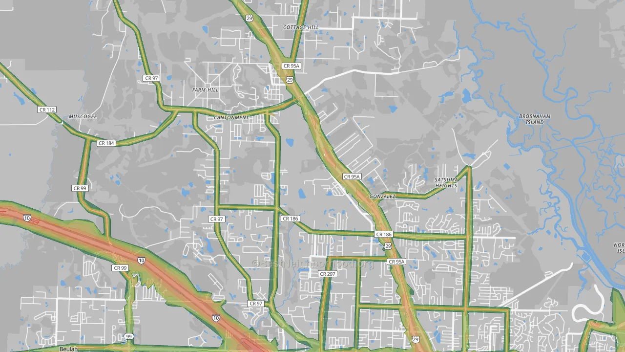 32533, FL Map of Noise Levels in 32533