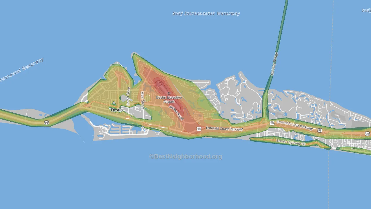 32541, FL Map of Noise Levels in 32541