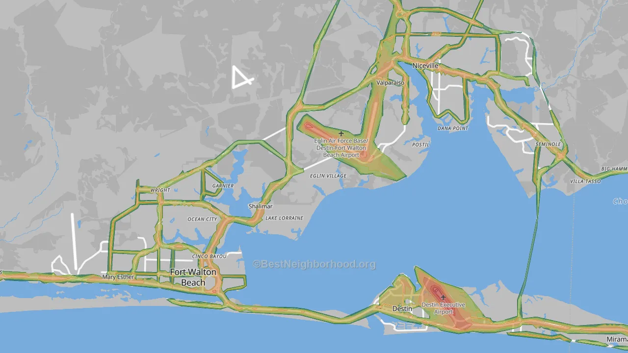 32542, FL Map of Noise Levels in 32542