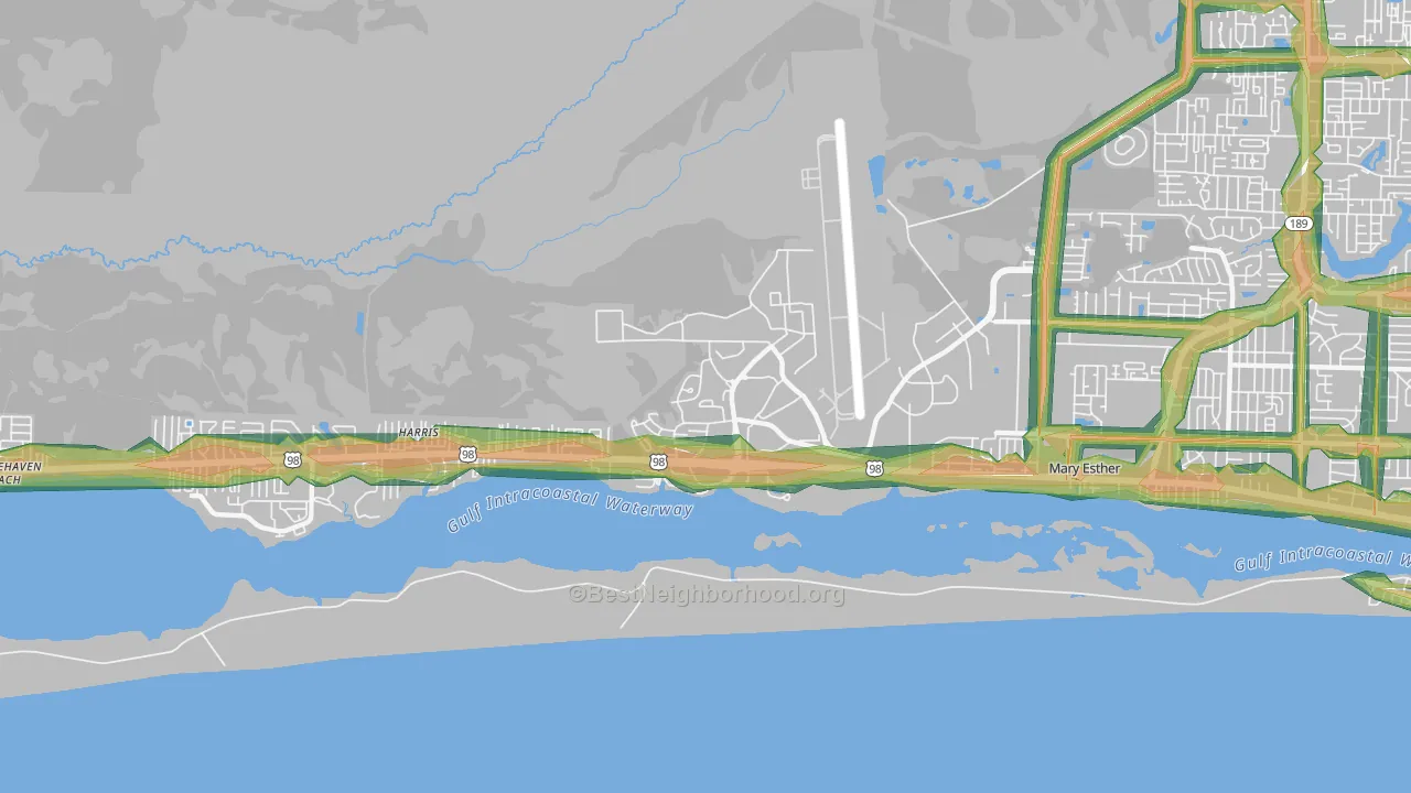 32544, FL Map of Noise Levels in 32544