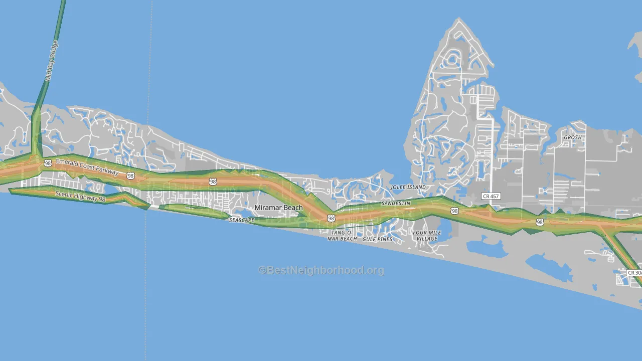32550, FL Map of Noise Levels in 32550