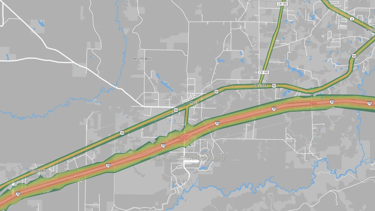 32564, FL Map of Noise Levels in 32564