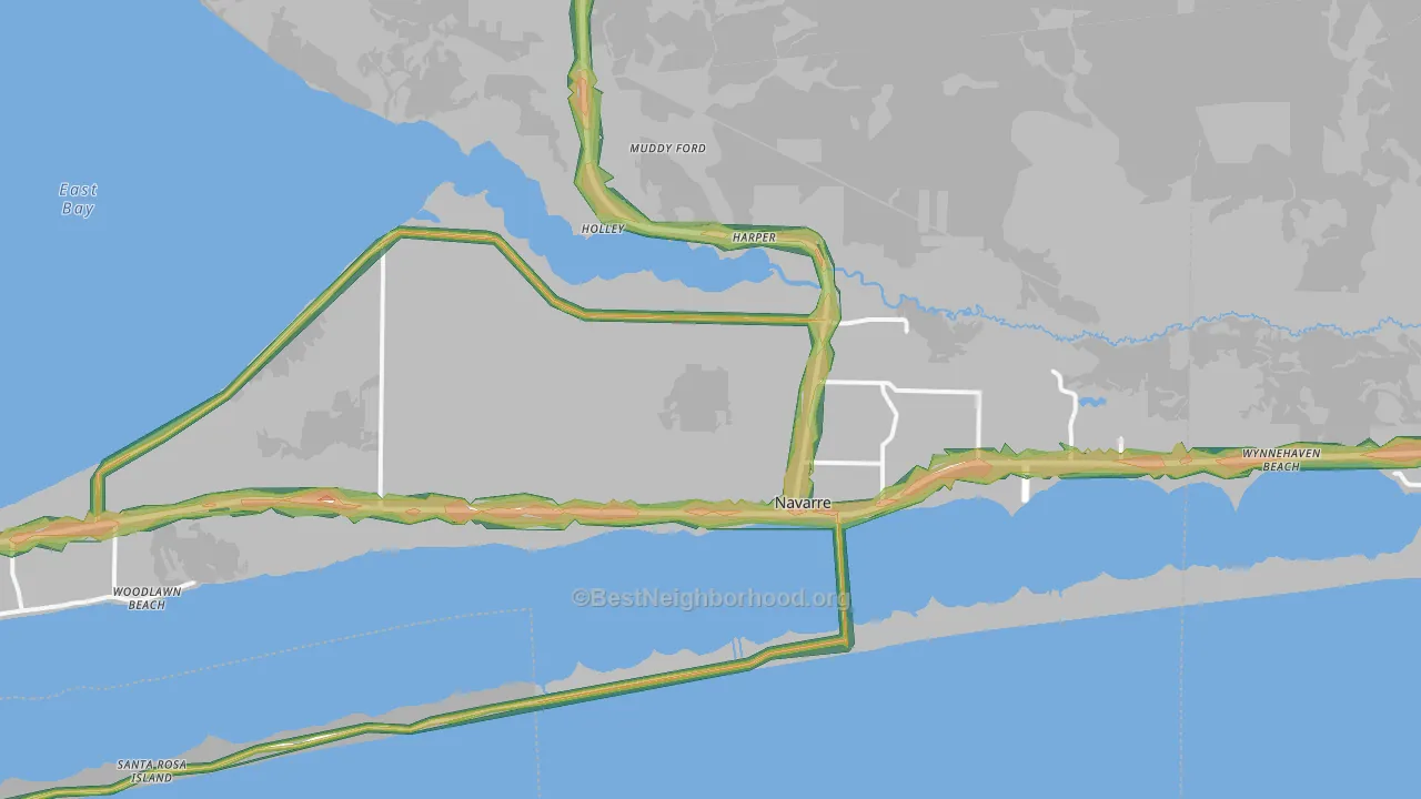 32566, FL Map of Noise Levels in 32566