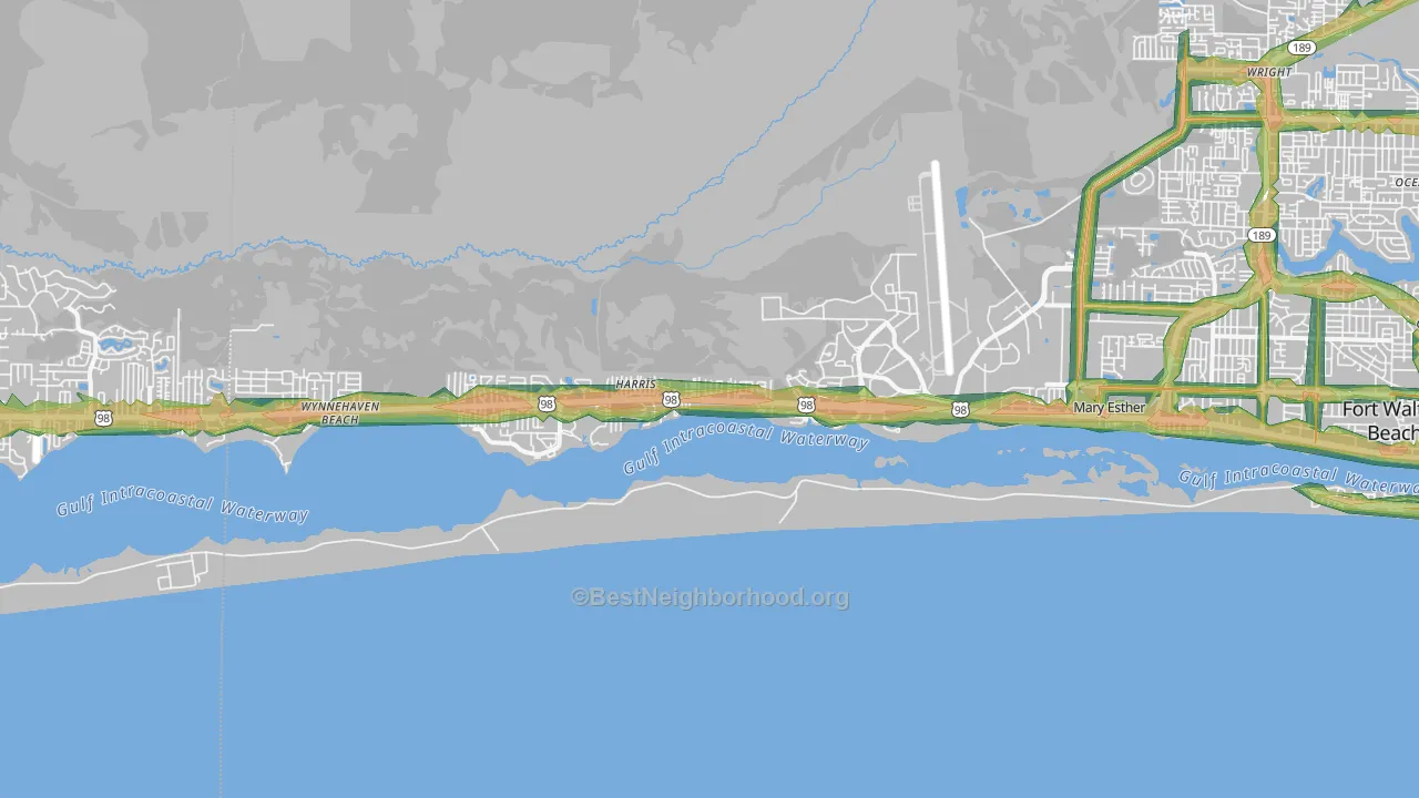 32569, FL Map of Noise Levels in 32569