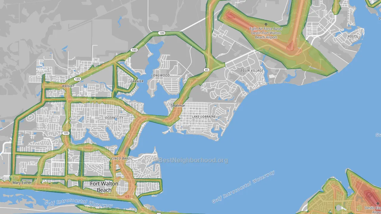32579, FL Map of Noise Levels in 32579