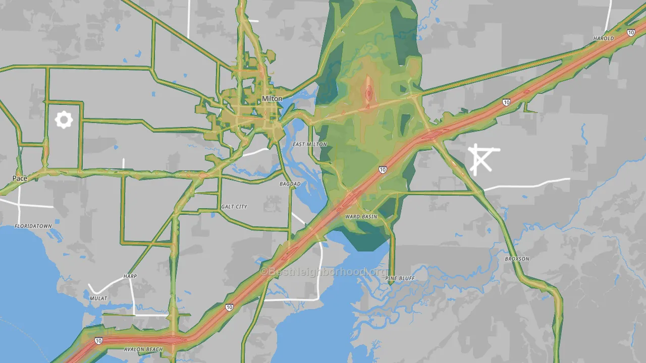 32583, FL Map of Noise Levels in 32583