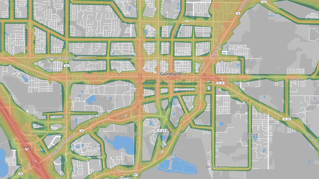 32601, FL Map of Noise Levels in 32601