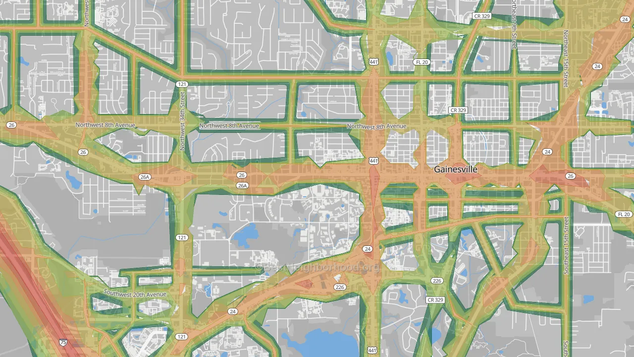 32603, FL Map of Noise Levels in 32603