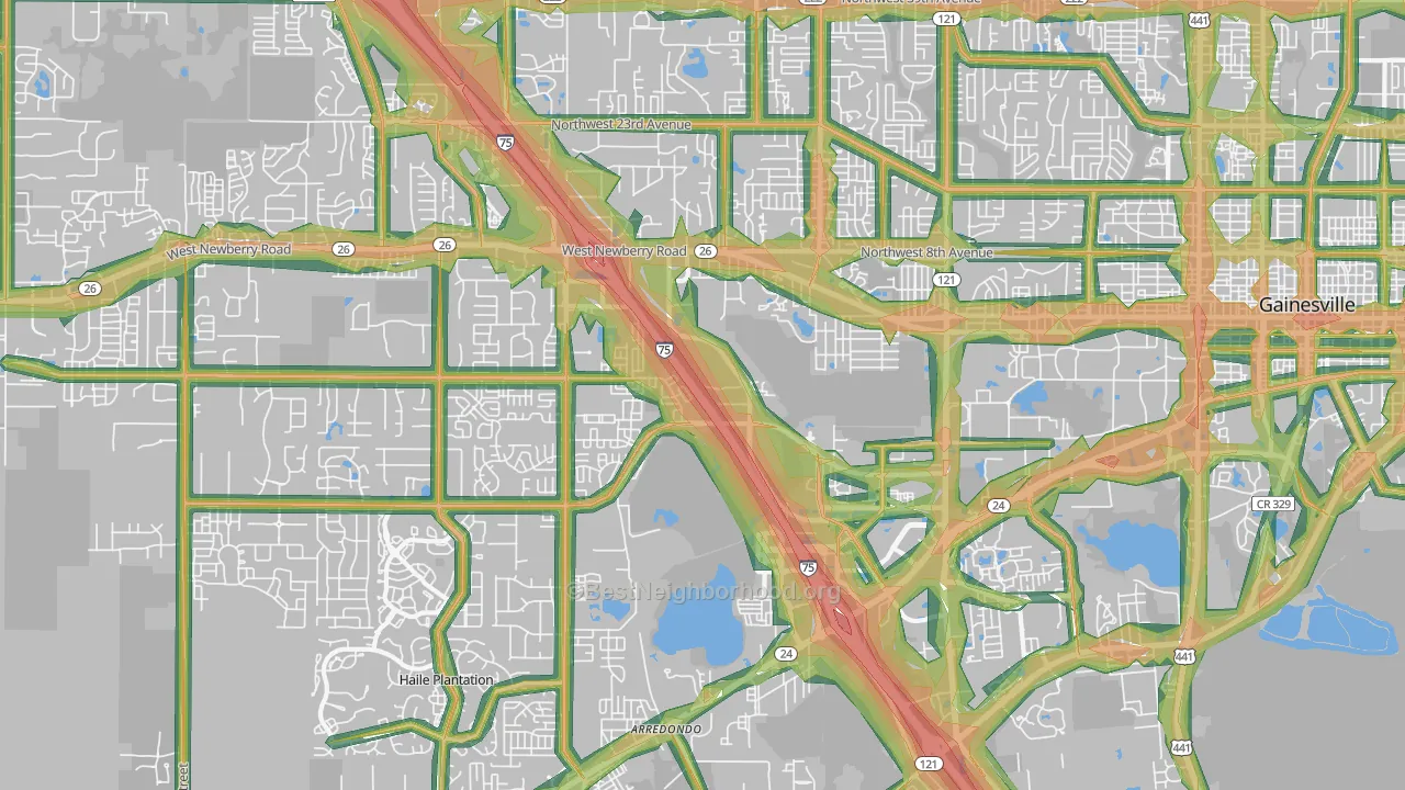 32607, FL Map of Noise Levels in 32607