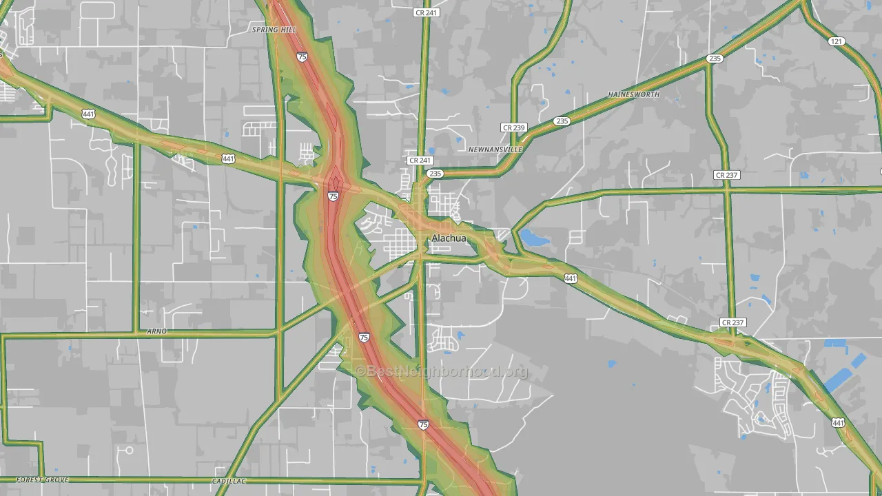32615, FL Map of Noise Levels in 32615