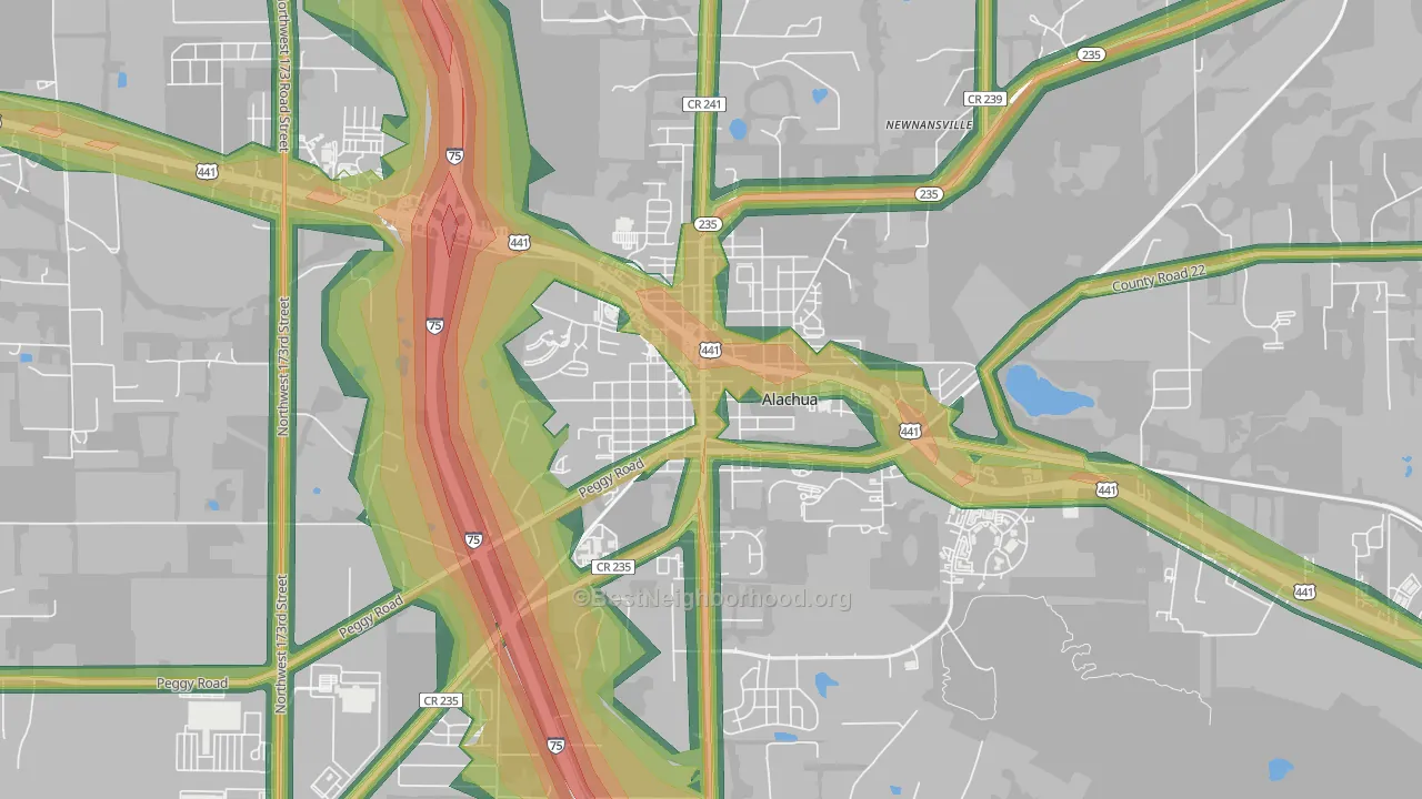 32616, FL Map of Noise Levels in 32616