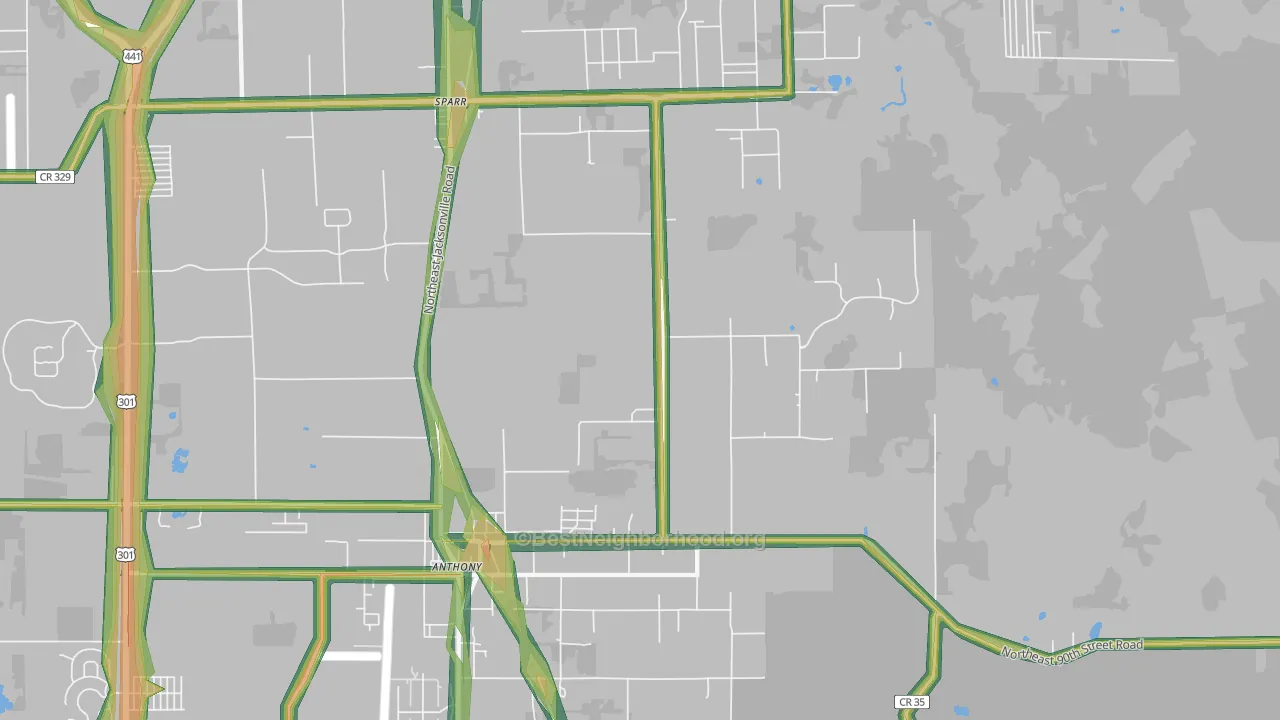 32617, FL Map of Noise Levels in 32617