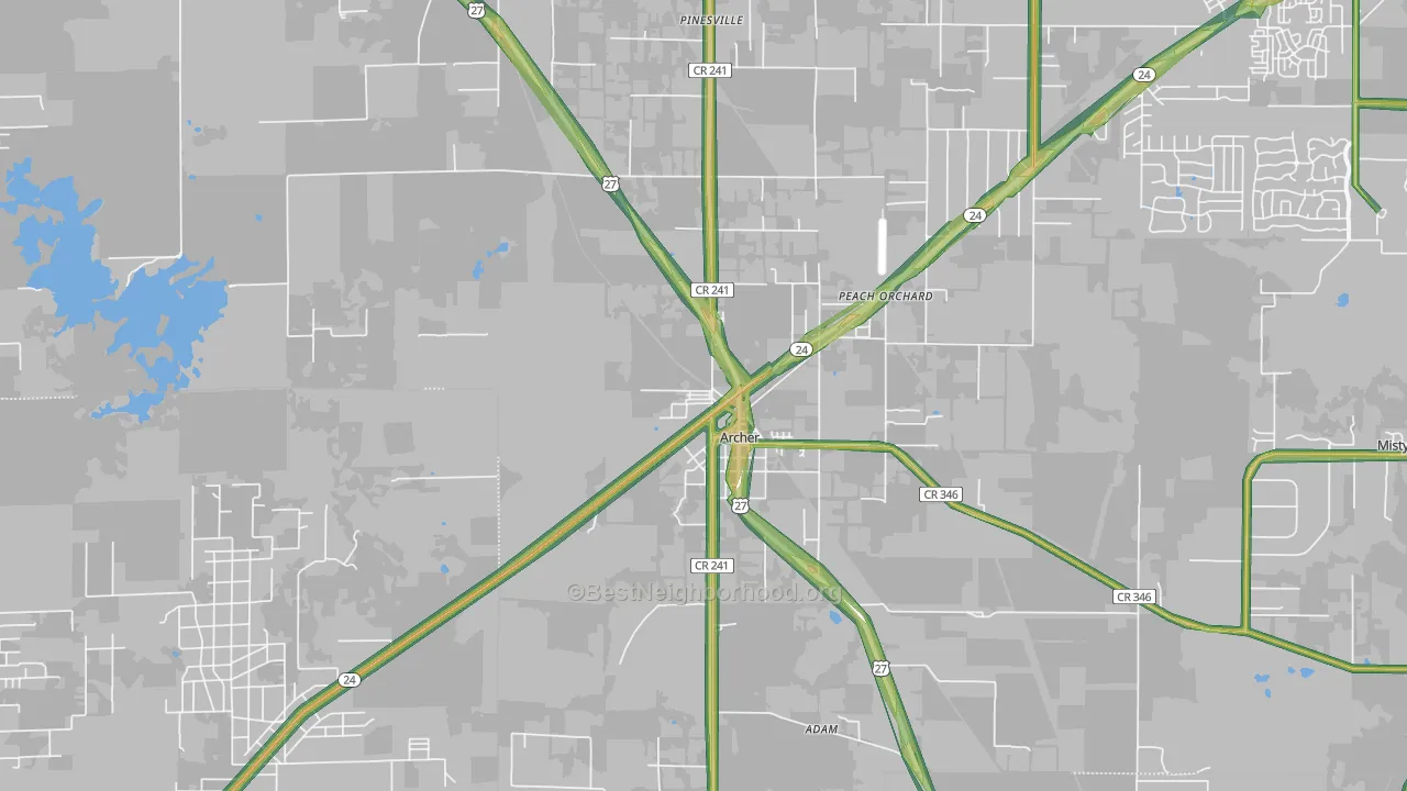 32618, FL Map of Noise Levels in 32618