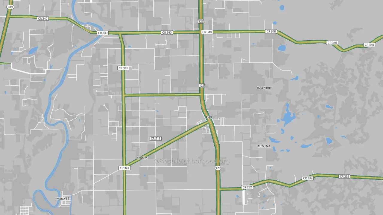 32619, FL Map of Noise Levels in 32619