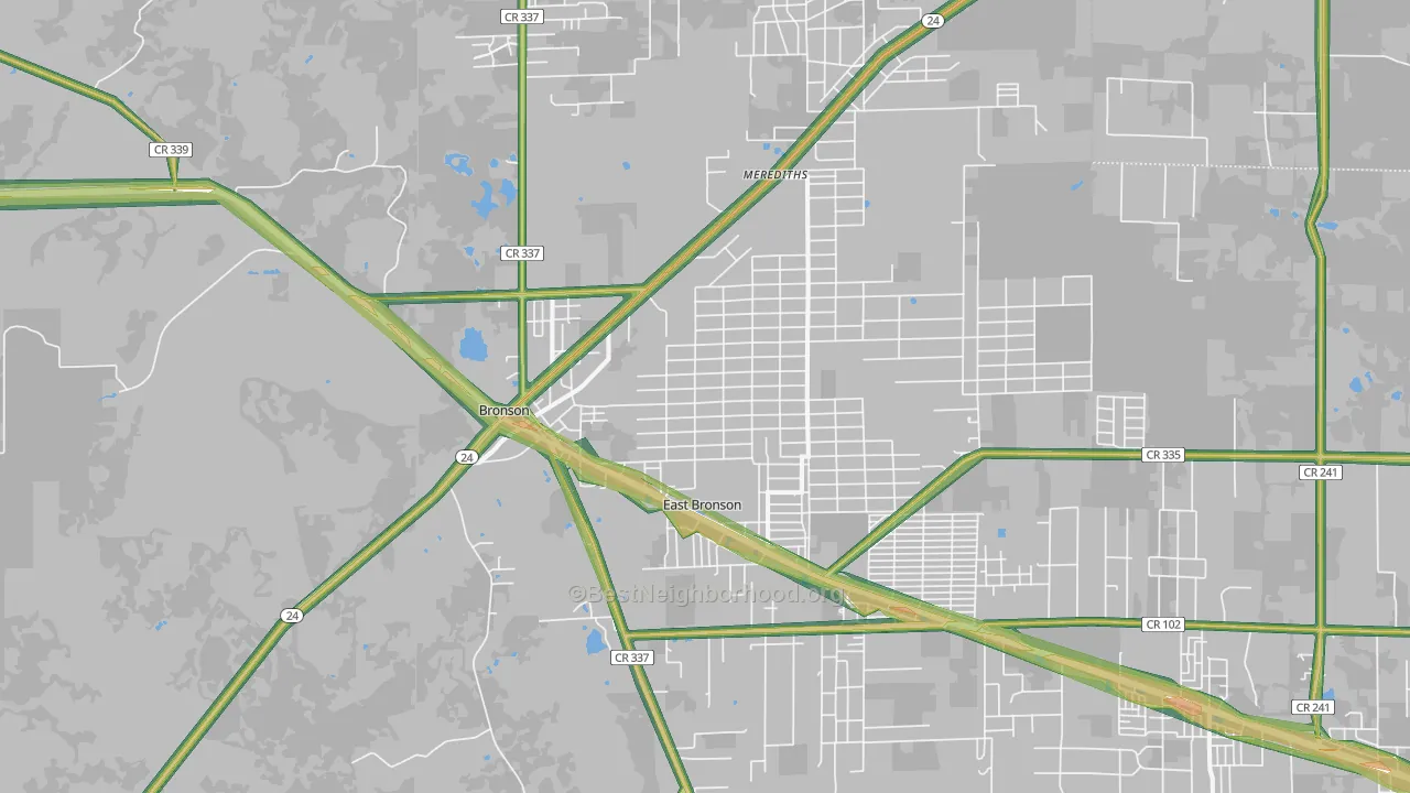 32621, FL Map of Noise Levels in 32621