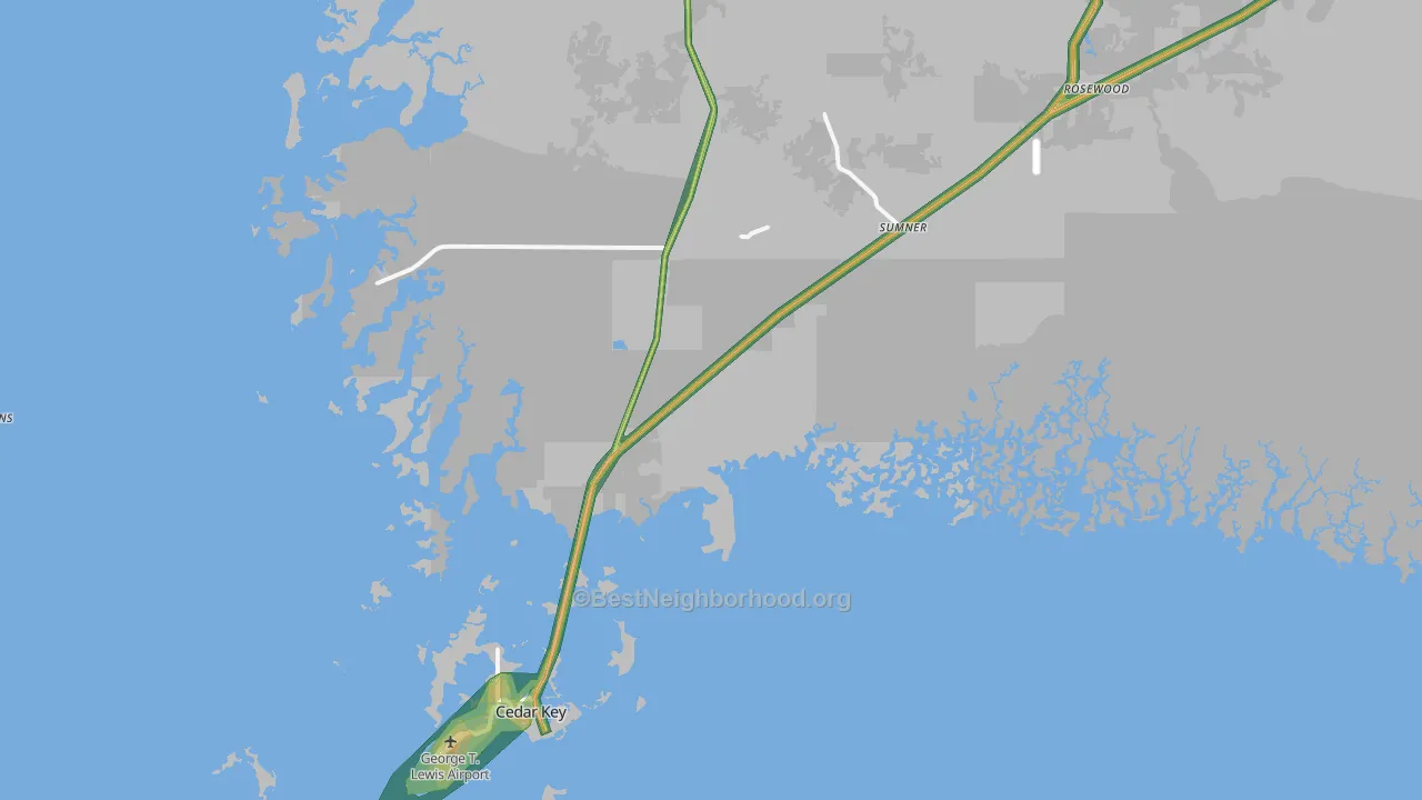 32625, FL Map of Noise Levels in 32625