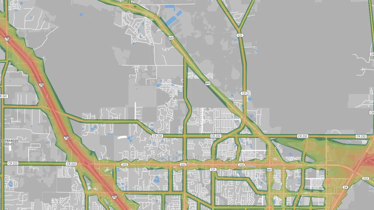 32653, FL Map of Noise Levels in 32653
