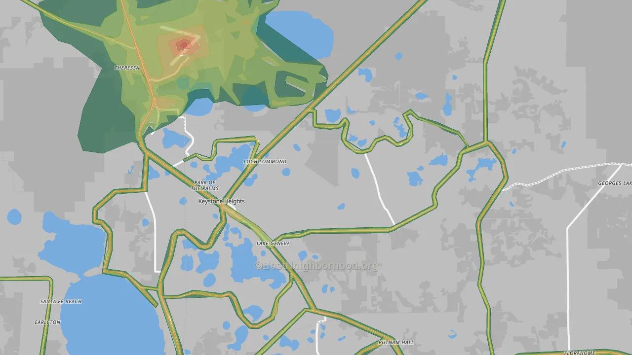 32656, FL Map of Noise Levels in 32656