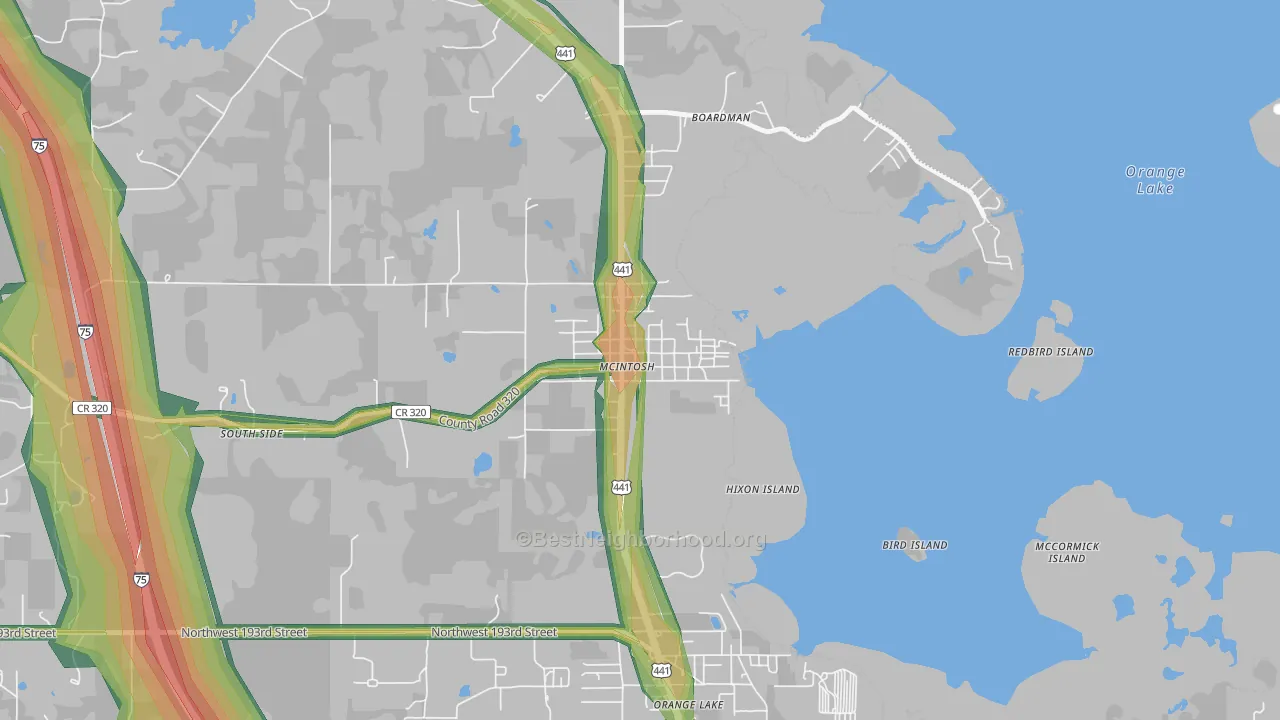 32664, FL Map of Noise Levels in 32664