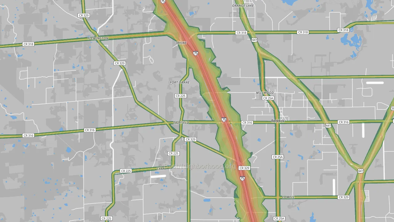 32686, FL Map of Noise Levels in 32686