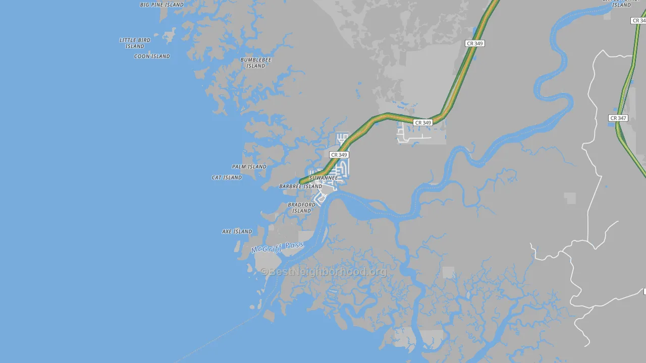 32692, FL Map of Noise Levels in 32692