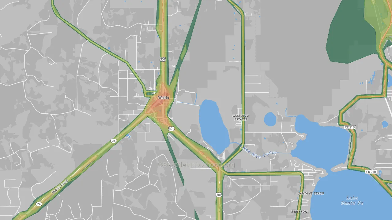 32694, FL Map of Noise Levels in 32694