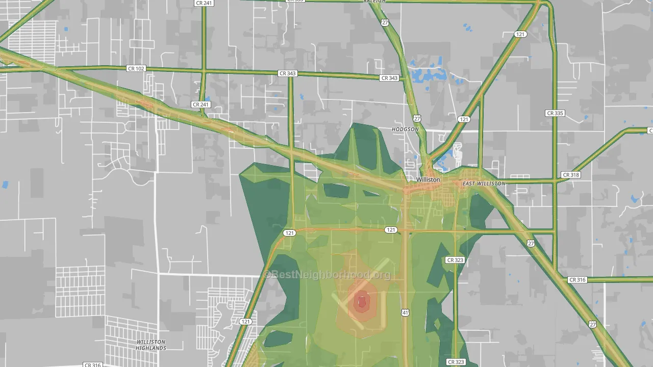32696, FL Map of Noise Levels in 32696