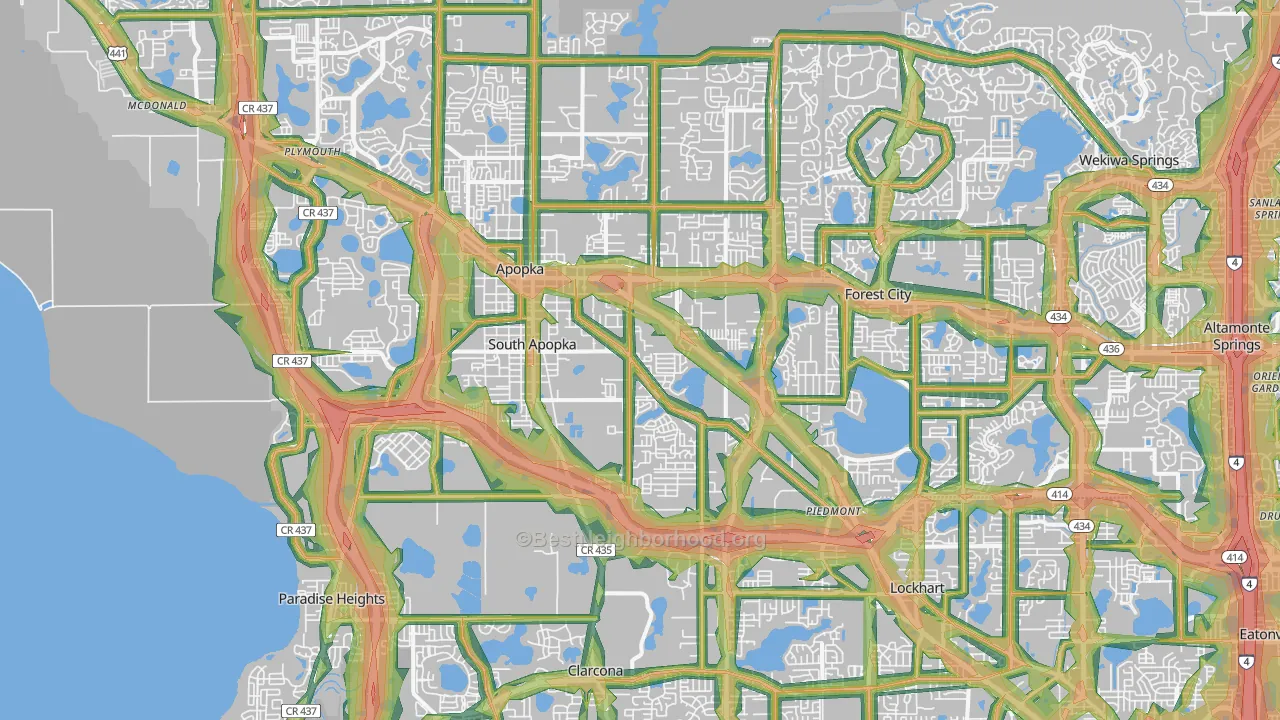 32703, FL Map of Noise Levels in 32703