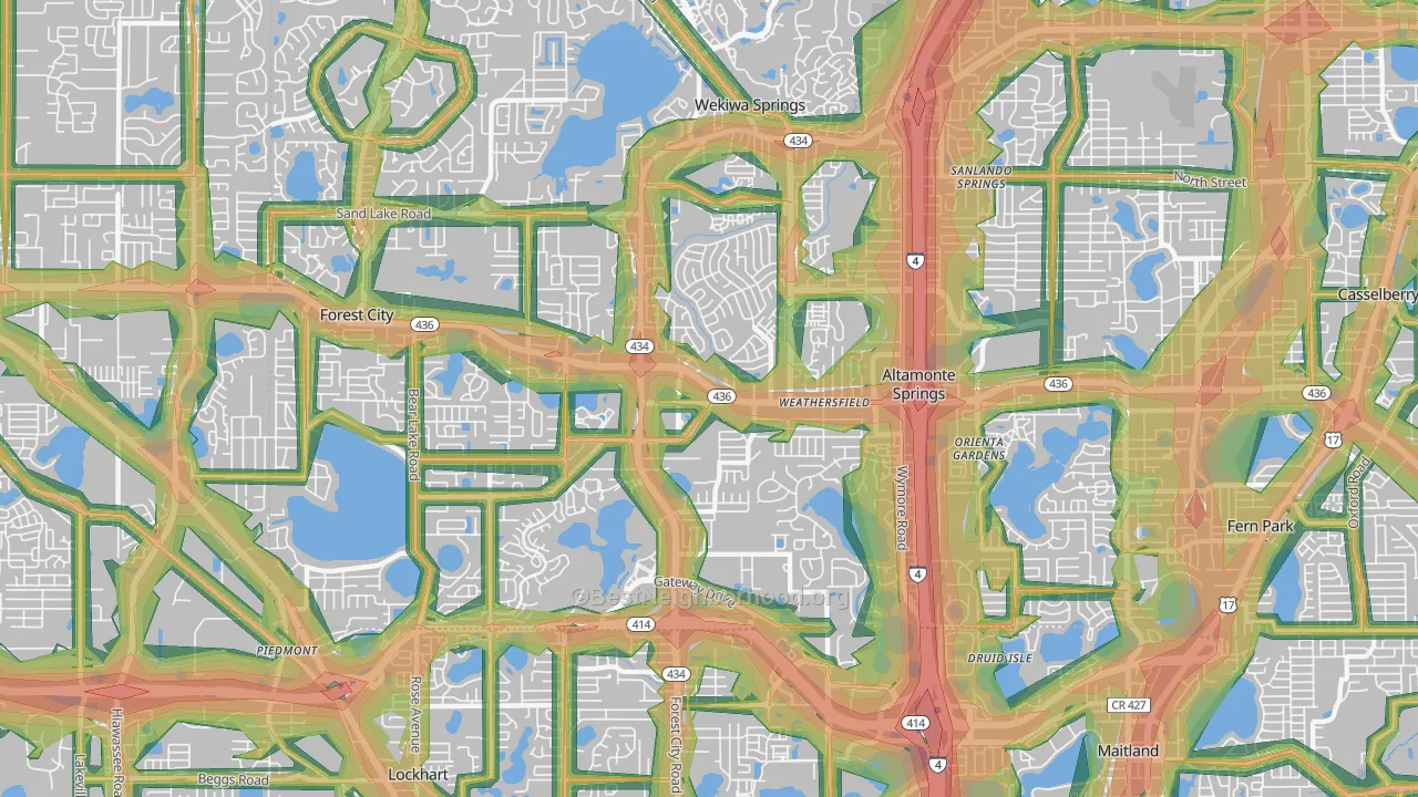 32714, FL Map of Noise Levels in 32714