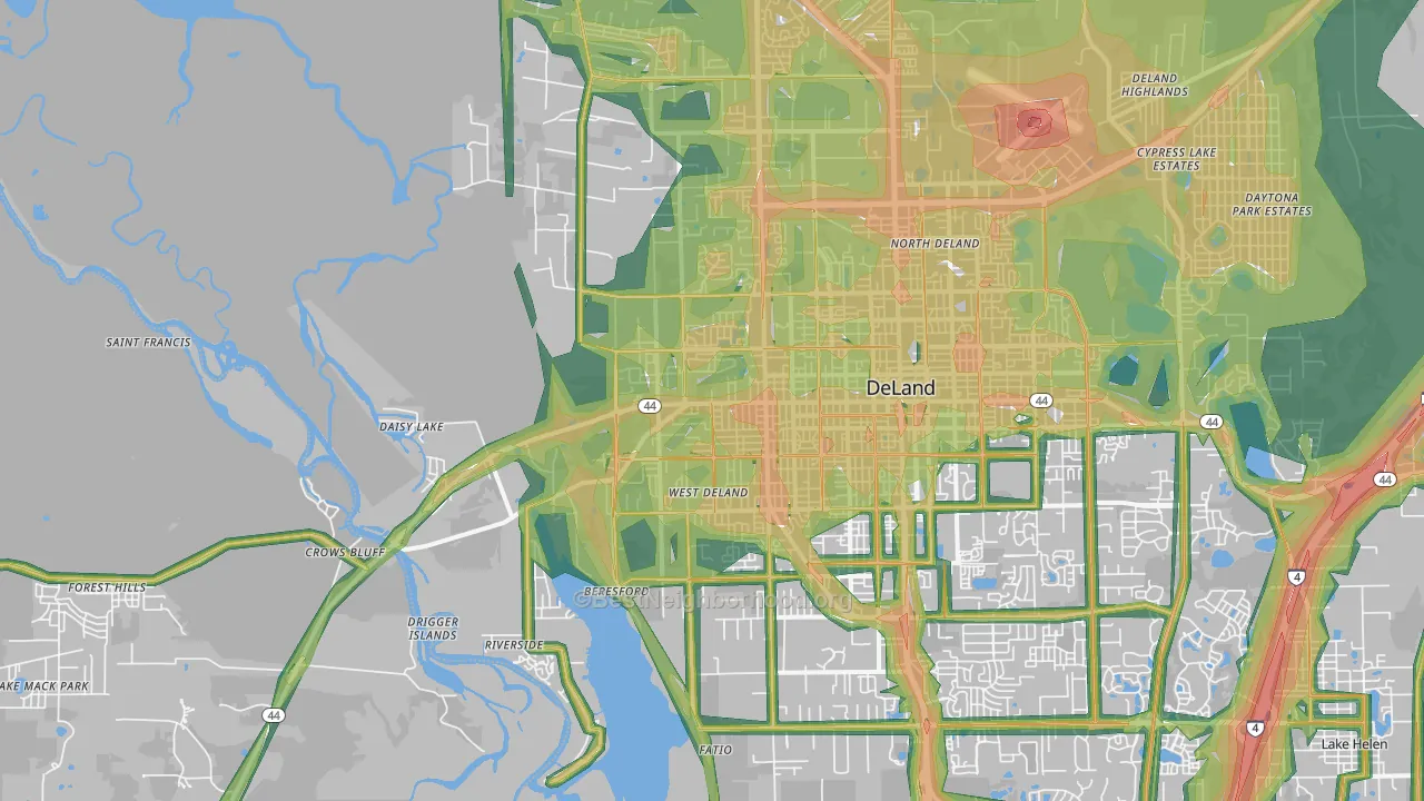 32720, FL Map of Noise Levels in 32720