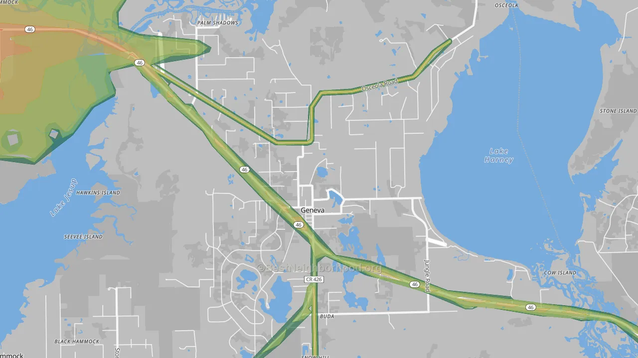 32732, FL Map of Noise Levels in 32732