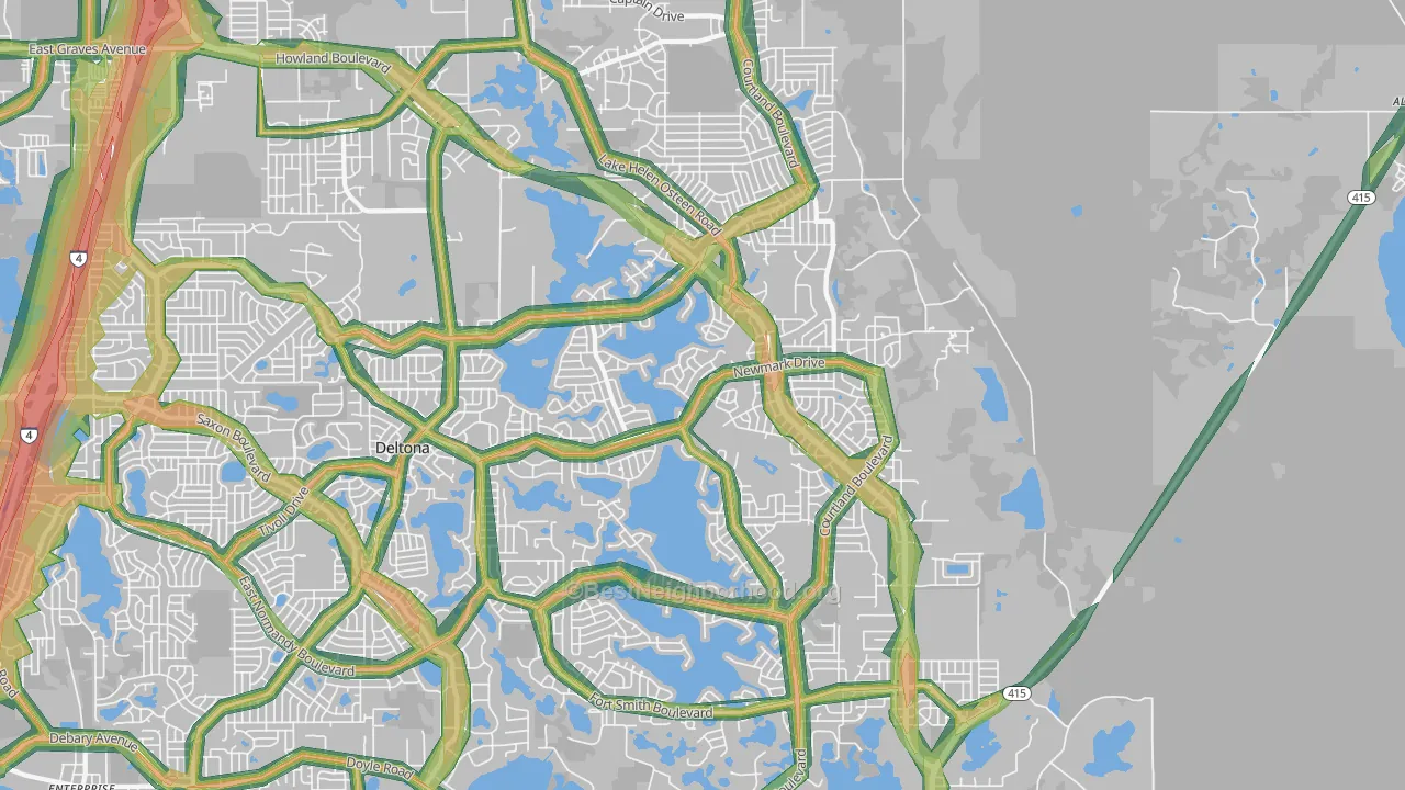 32738, FL Map of Noise Levels in 32738