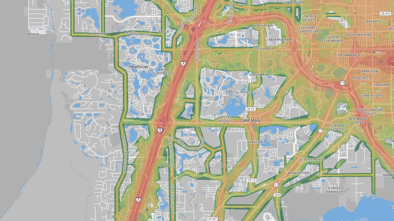 32746, FL Map of Noise Levels in 32746