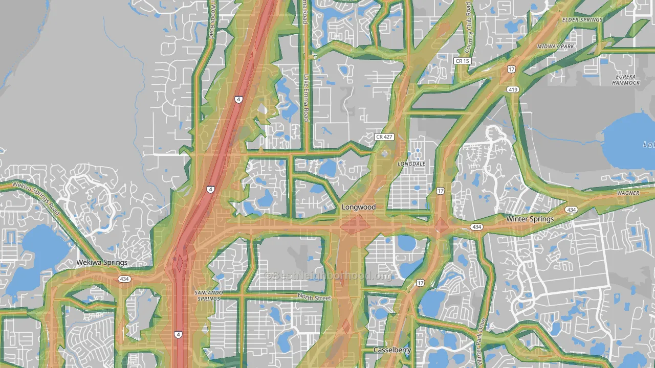 32750, FL Map of Noise Levels in 32750