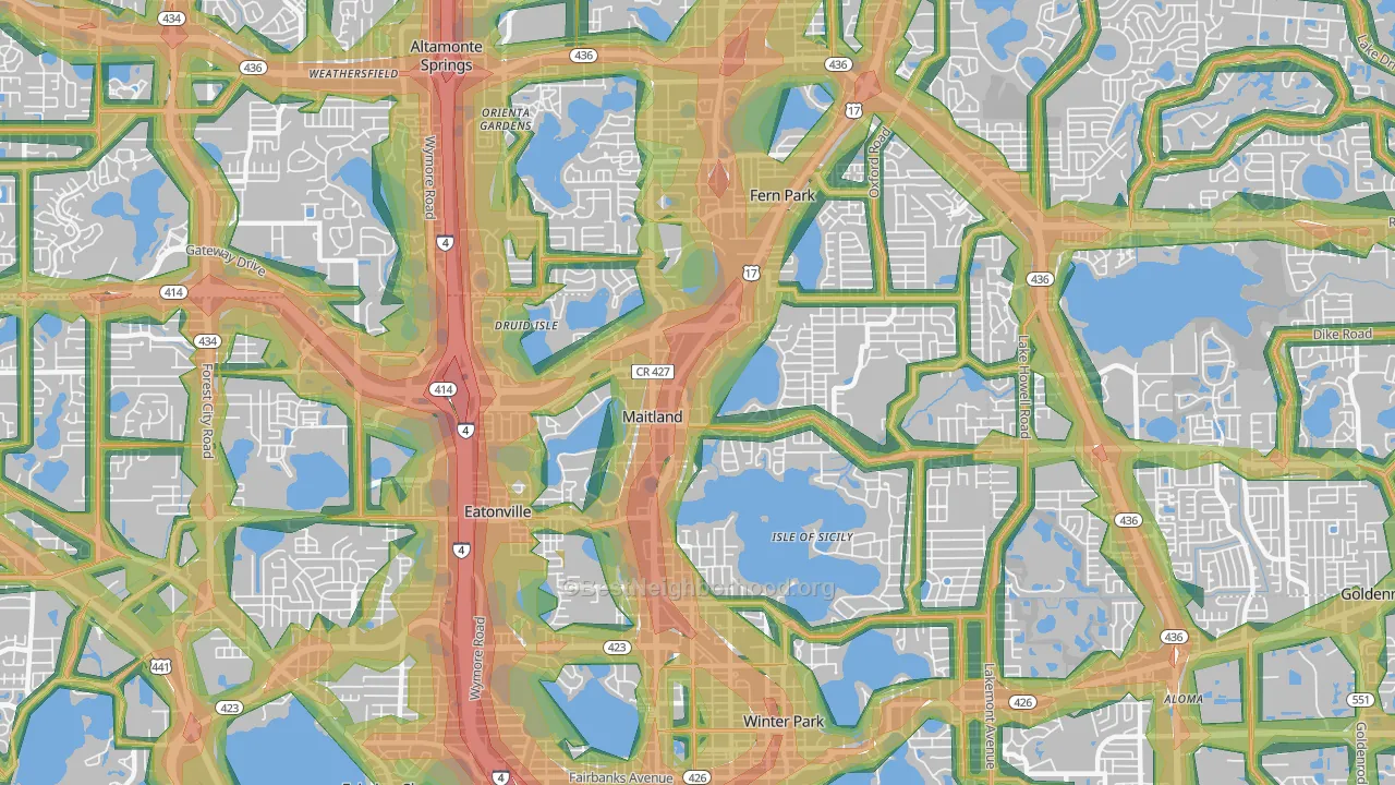 32751, FL Map of Noise Levels in 32751