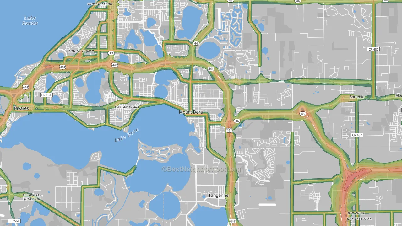 32757, FL Map of Noise Levels in 32757