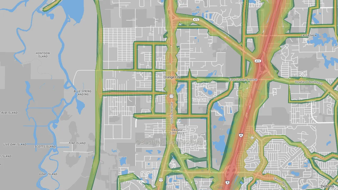 32763, FL Map of Noise Levels in 32763