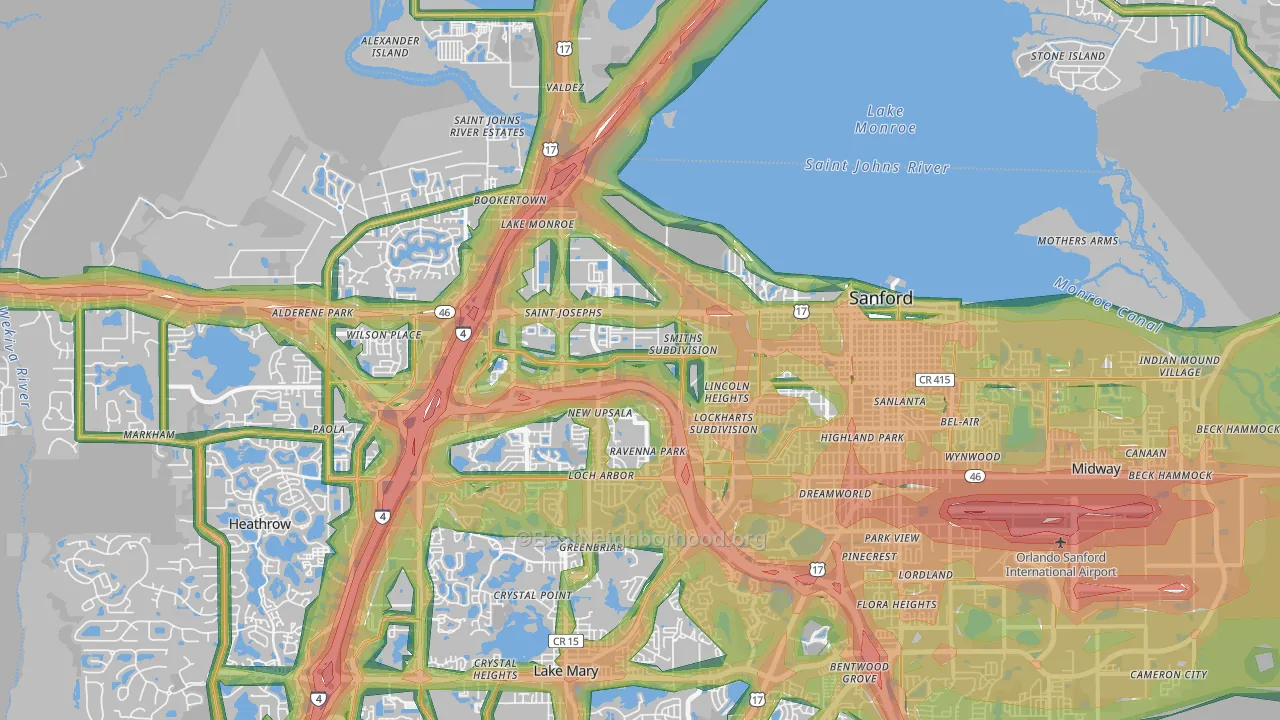 32771, FL Map of Noise Levels in 32771