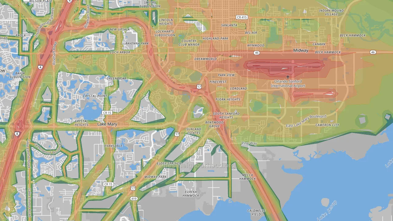 32773, FL Map of Noise Levels in 32773