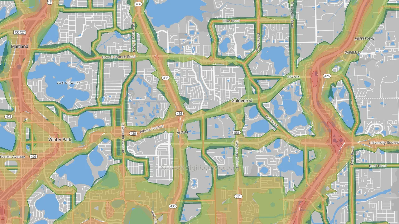 32792, FL Map of Noise Levels in 32792