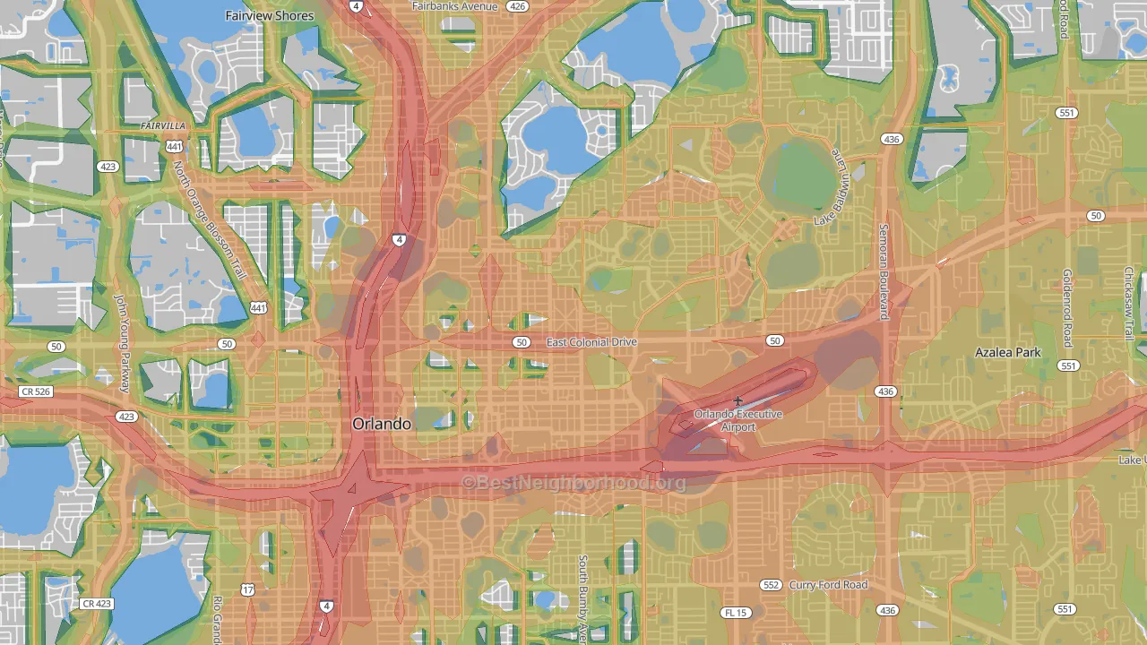 32803, FL Map of Noise Levels in 32803