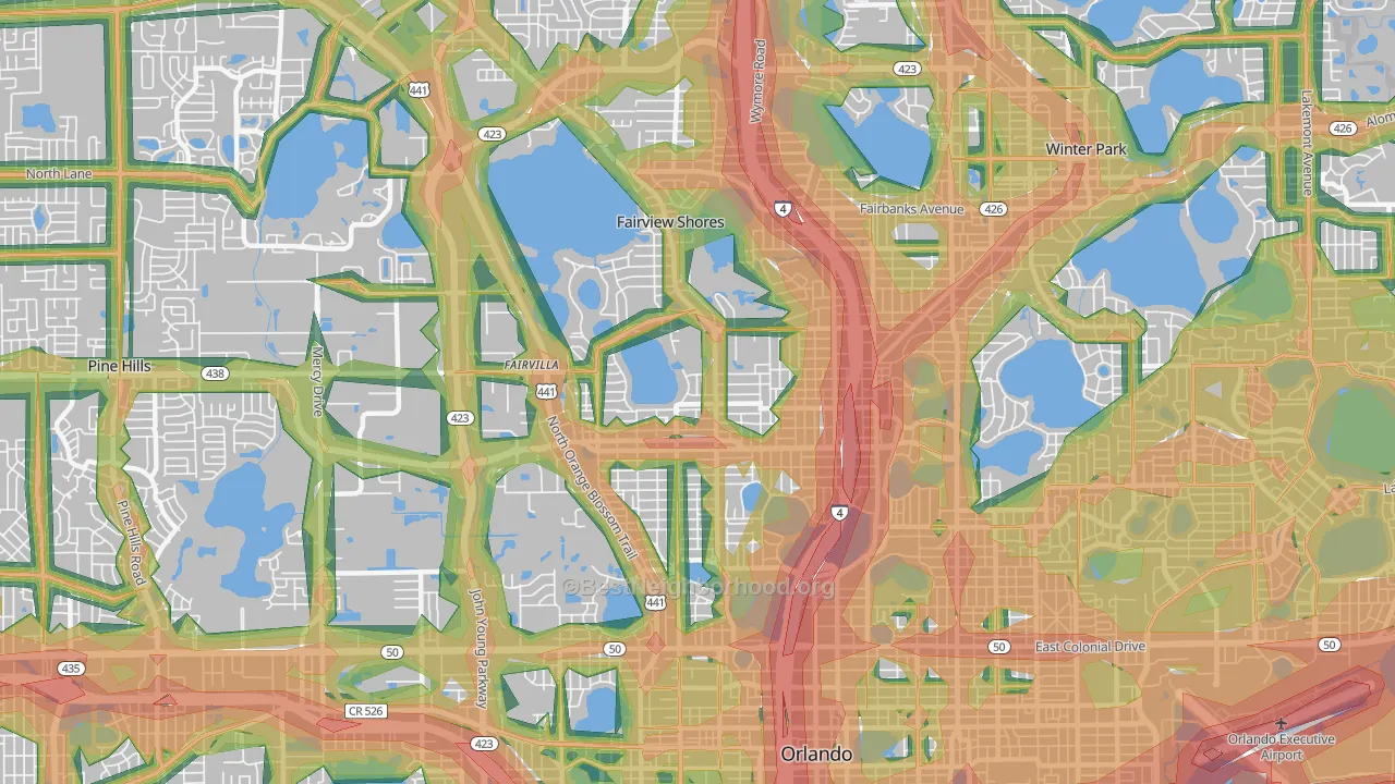 32804, FL Map of Noise Levels in 32804